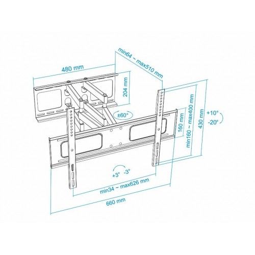 Soporte pared Tooq monitor LP6270TN-B (1)