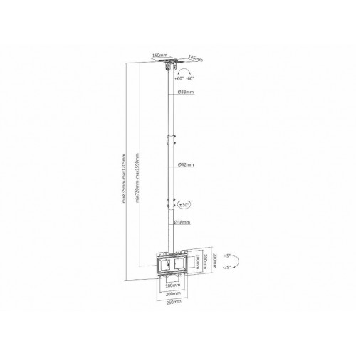 Soporte techo monitor Aisens CT43TSE-053 (1)