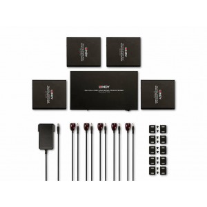 Divisor extensor Lindy HDMI 4K60 Cat.6 de 4 puertos, 70m 38262