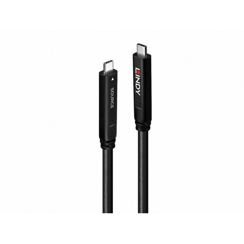 Cable Lindy Hibrido USB 3.2 Gen1 Tipo C y DP 1.4, 10m 43333
