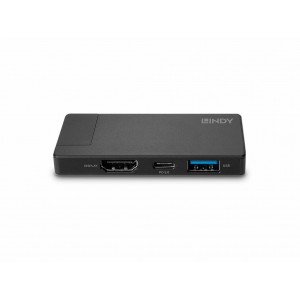 Conversor Lindy de USB 3.2 Tipo C a HDMI 4K60 con puerto USB Tipo A y entrega de alimentación 43336