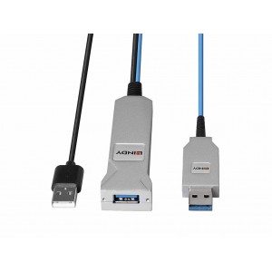 Cable Lindy USB 3.0 de fibra óptica, 100m 43346