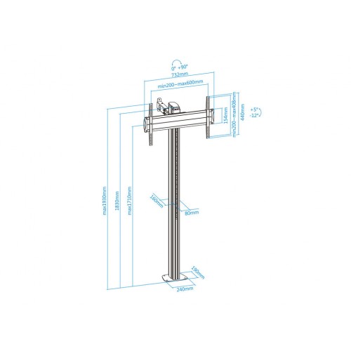 Soporte TOOQ fijo a suelo monitor FS2270M-B (2)