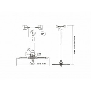 Soporte Techo Aisens Proyector Negro CP02TSRE-051 2