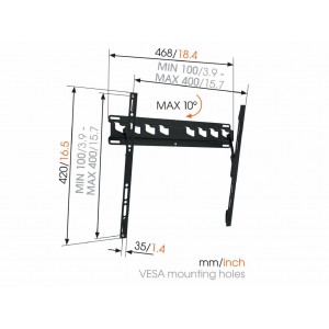Soporte Pared Monitor Inclinación 400X400 MA3010 2