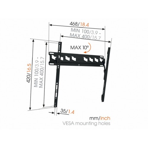 Soporte Pared Monitor Inclinación 400X400 MA3010 (1)