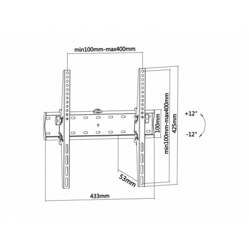 Soporte Pared Monitor Aisens Inclinación 400X400 WT55T-015 (2)