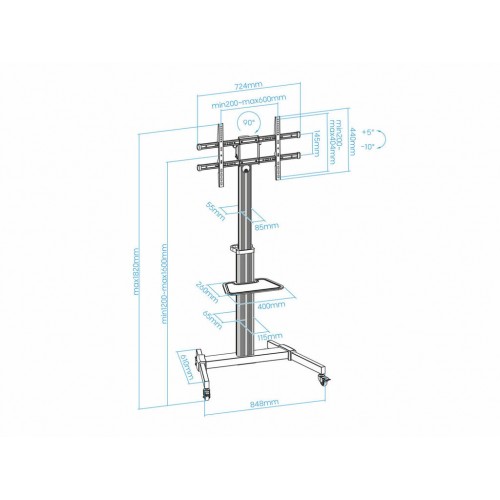 Soporte suelo ruedas Tooq FS1886M-B (5)