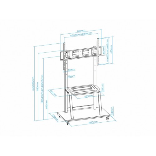 Soporte suelo ruedas Tooq FS20101M-B (4)