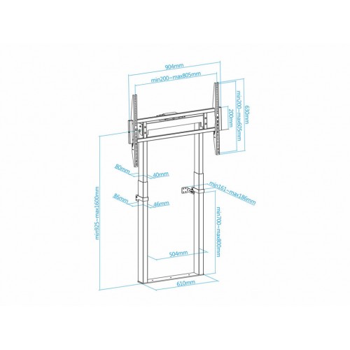 Soporte suelo pared eléctrico Tooq FSM01-B (6)