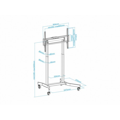 Soporte suelo ruedas eléctrico Tooq FSM02-B (6)