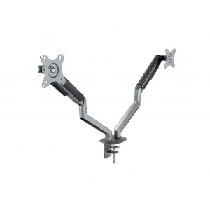 Soporte mesa 2 monitores Tooq gris negro