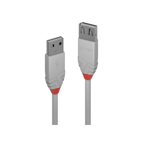 Cable Lindy  1m USB 2.0 Type A Extension, Anthra Line, Grey 36712