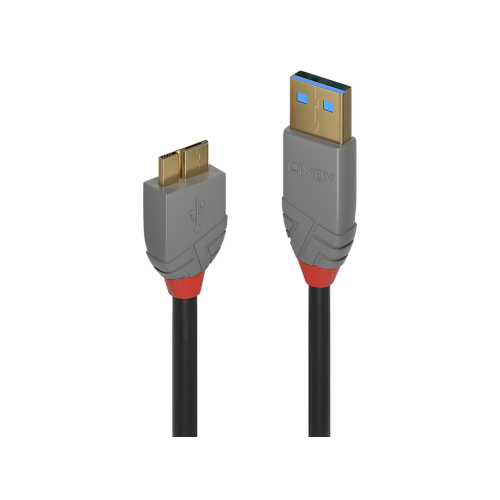 Cable Lindy  0.5m USB 3.2 Type A to  Micro-B, 5Gbps, Anthra Line 36765
