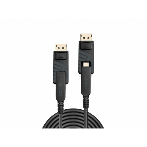 Cable Displayport 1.2 híbrido de fibra óptica de 100m Lindy 38486