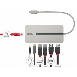 Docking Station USB-C LINDY Doble Monitor 4K 2